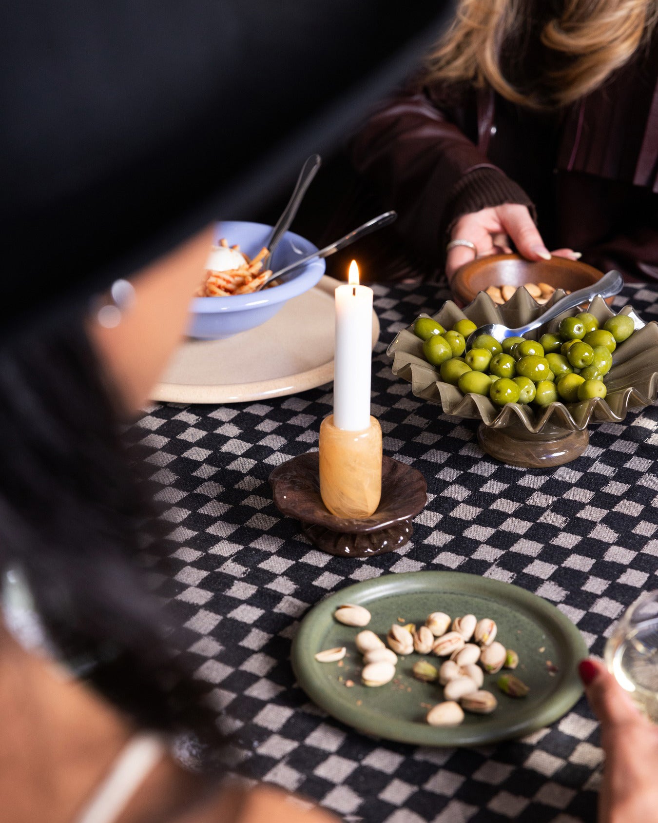 Skål Lori M - Beige/Grønn