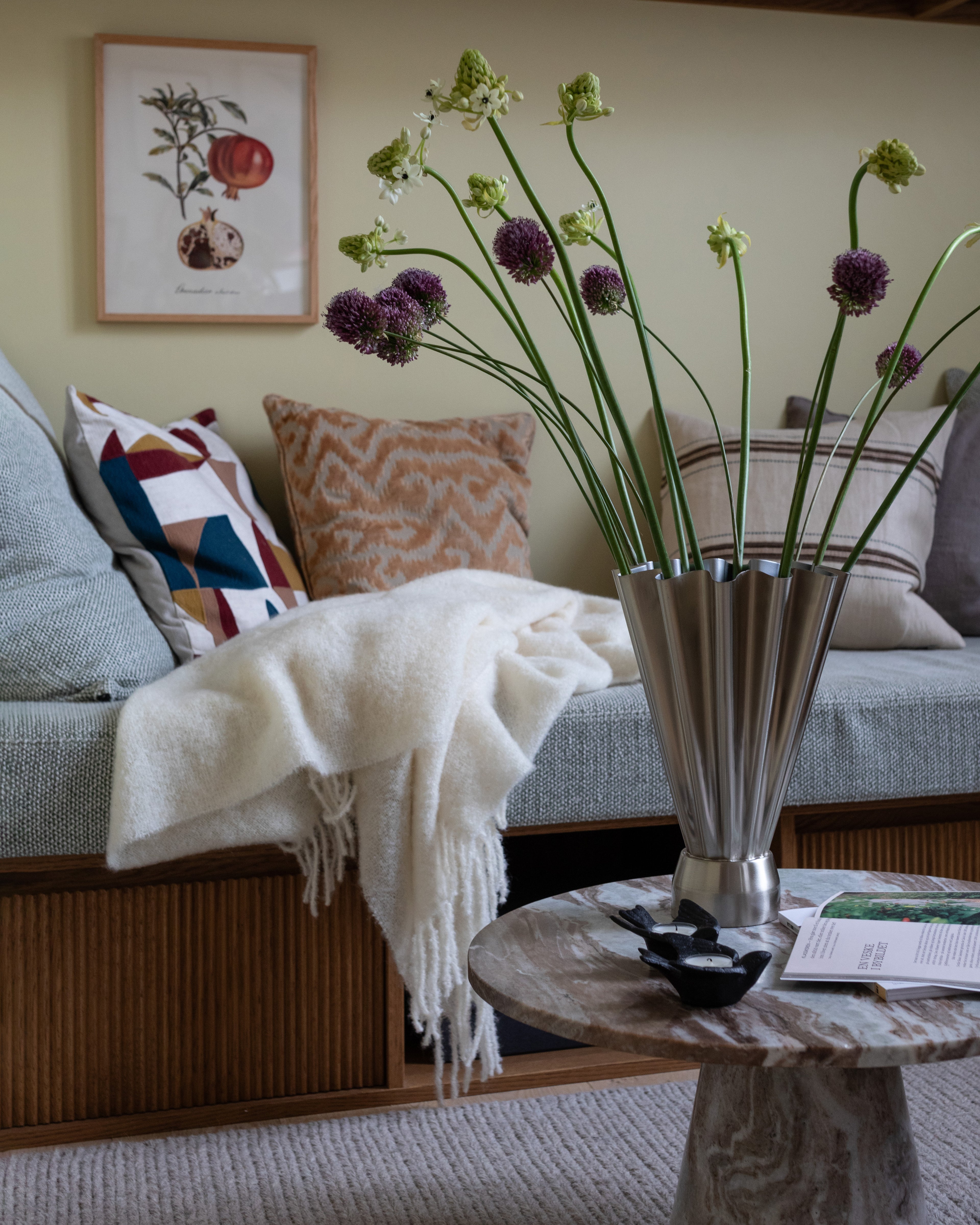 Vase Børstet Sølv - Medium