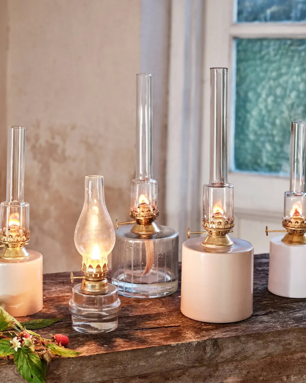 Oljelampe Rak Beige Liten