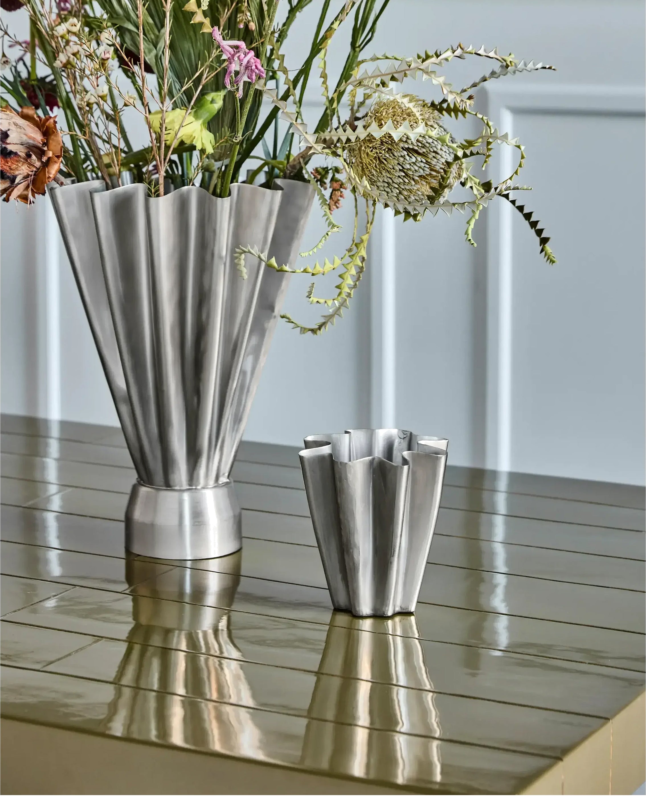 Vase Børstet Sølv - Liten