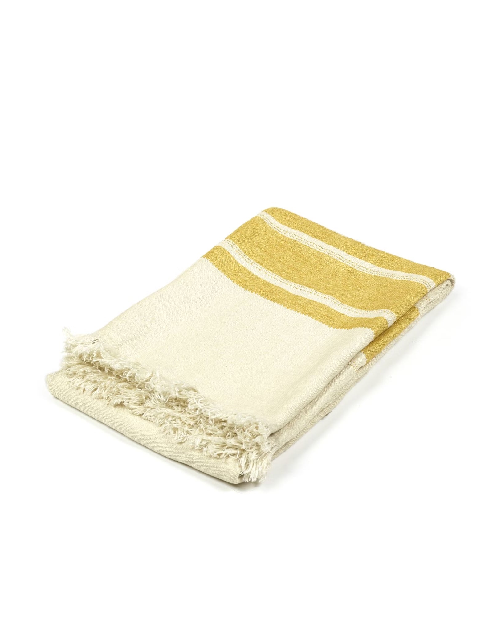 Mustard stripe Pledd - 110x180 cm