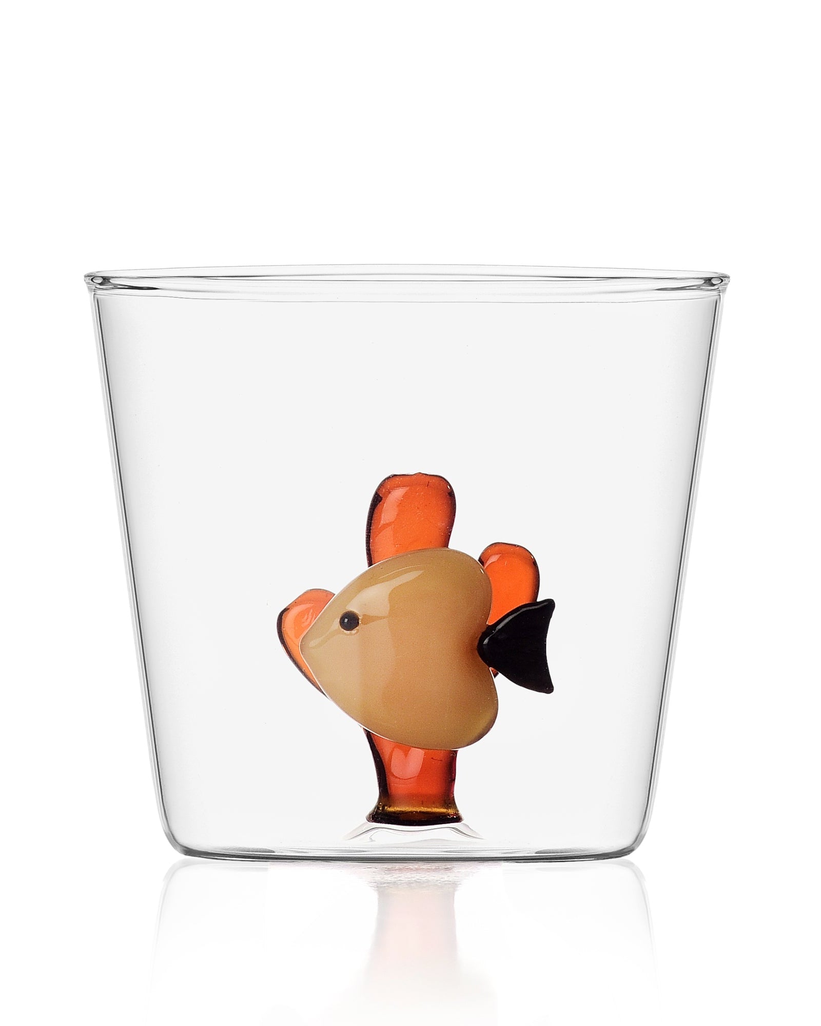 Marine Garden Glass - Yellow Fish Amber Seaweed