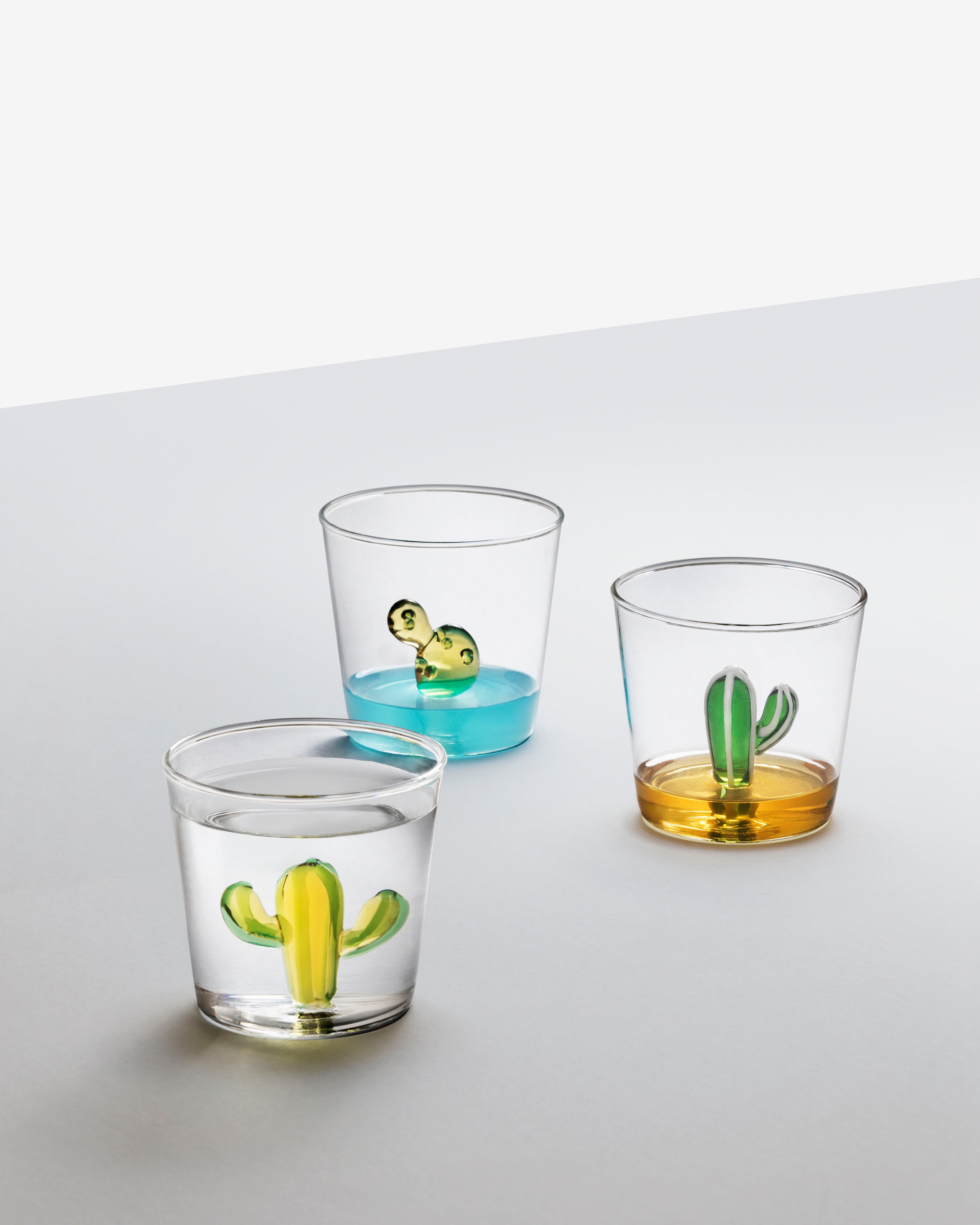 Desert Plants Glass - Cactus Green Amber