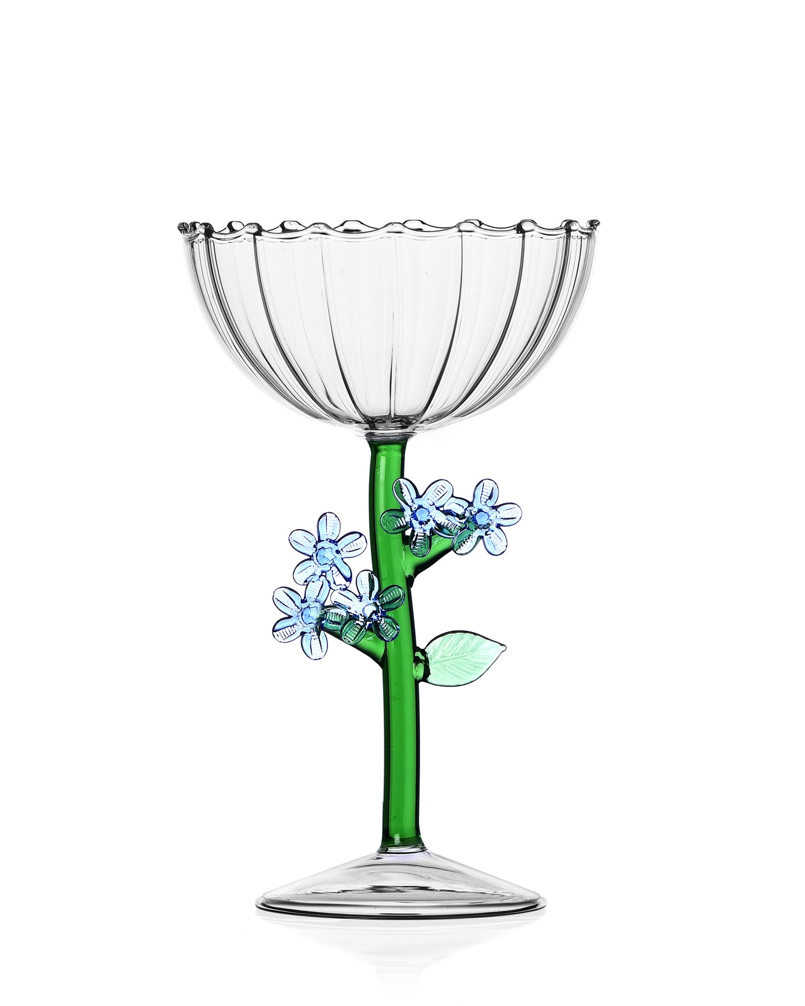 Botanica Champagneglass - Optical Light Blue Flower