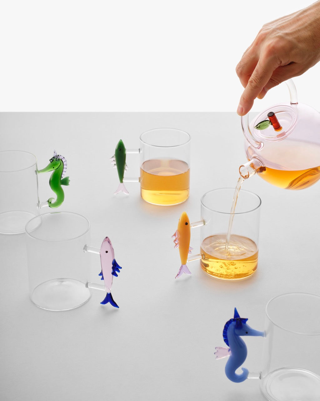 Marine Garden Glass - Seahorse Blue