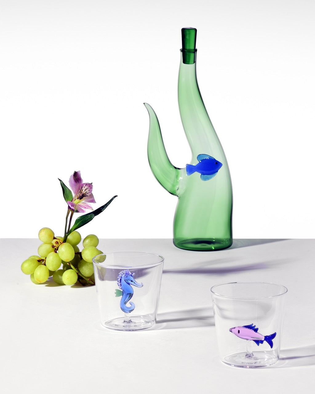 Marine Garden Glass - Seahorse Blue