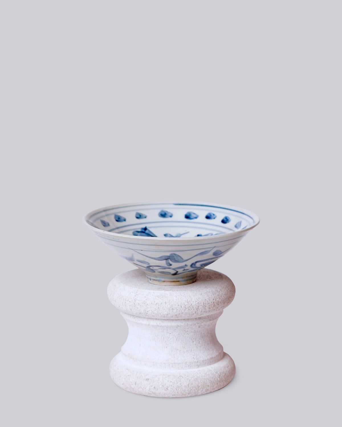 Skål Blue&White - Peony Conical