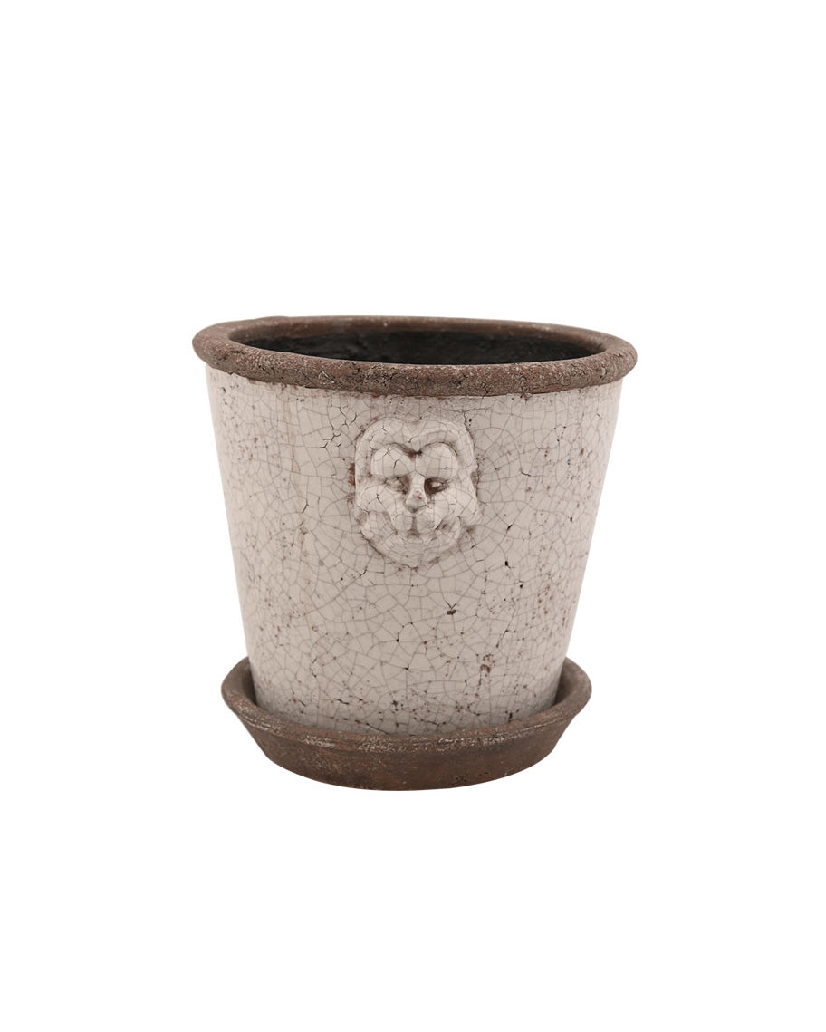 Potte Løve Stor Hvit