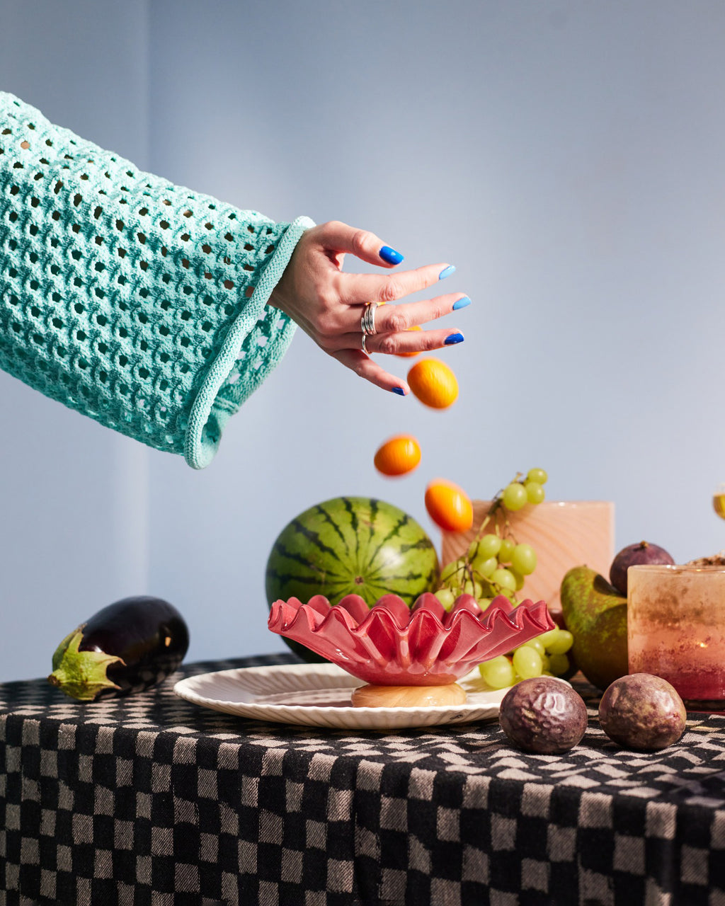 Skål Lori M - Bordeaux/Beige