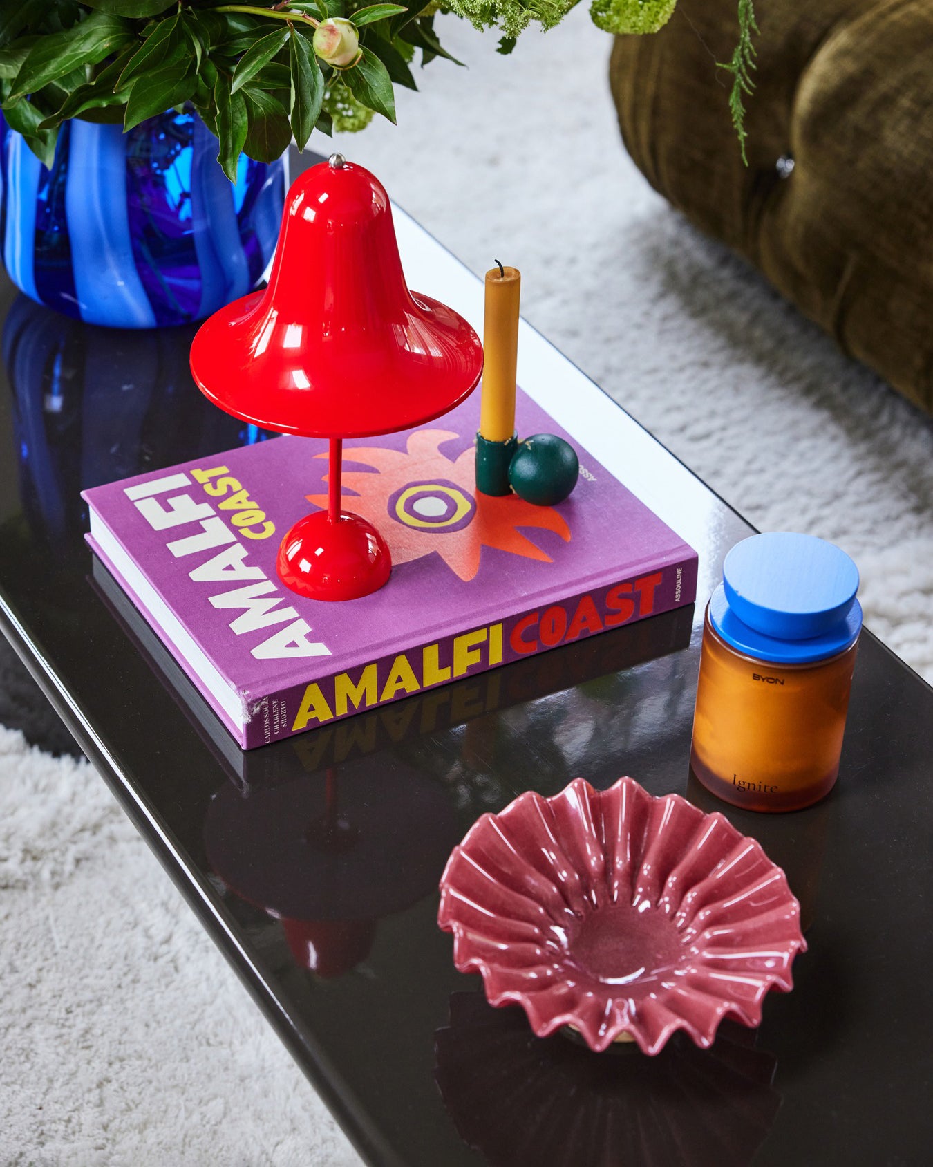 Skål Lori M - Bordeaux/Beige