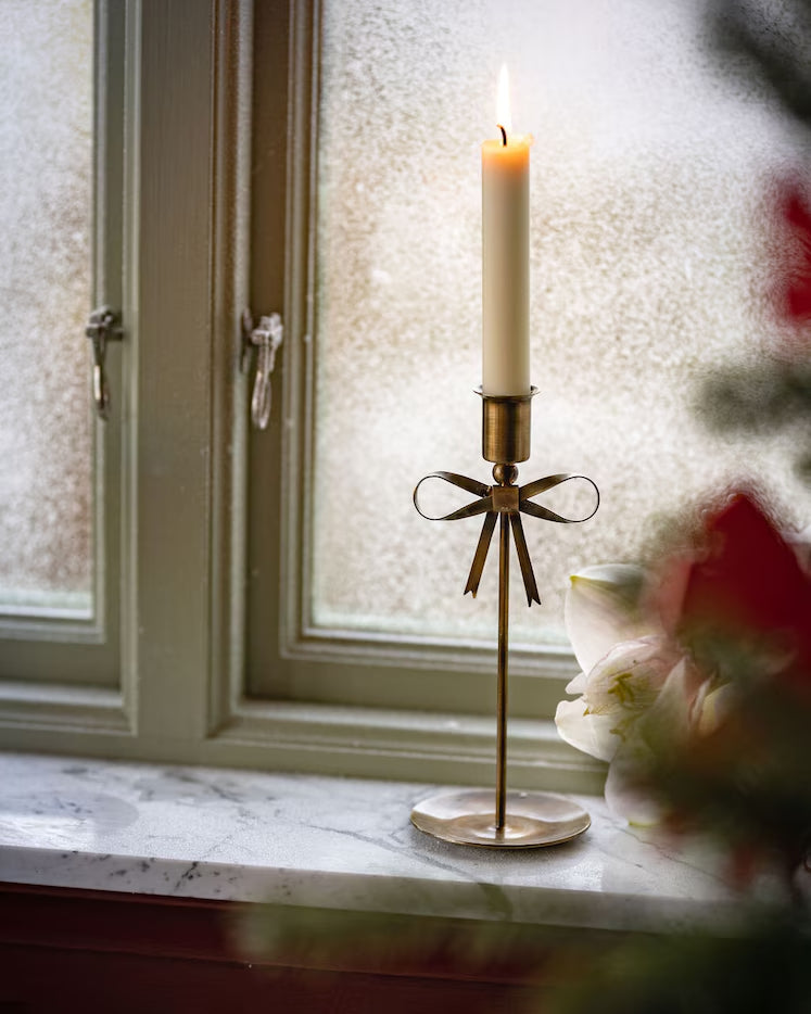 Lysestake Josefine Rosett Antikk Messing