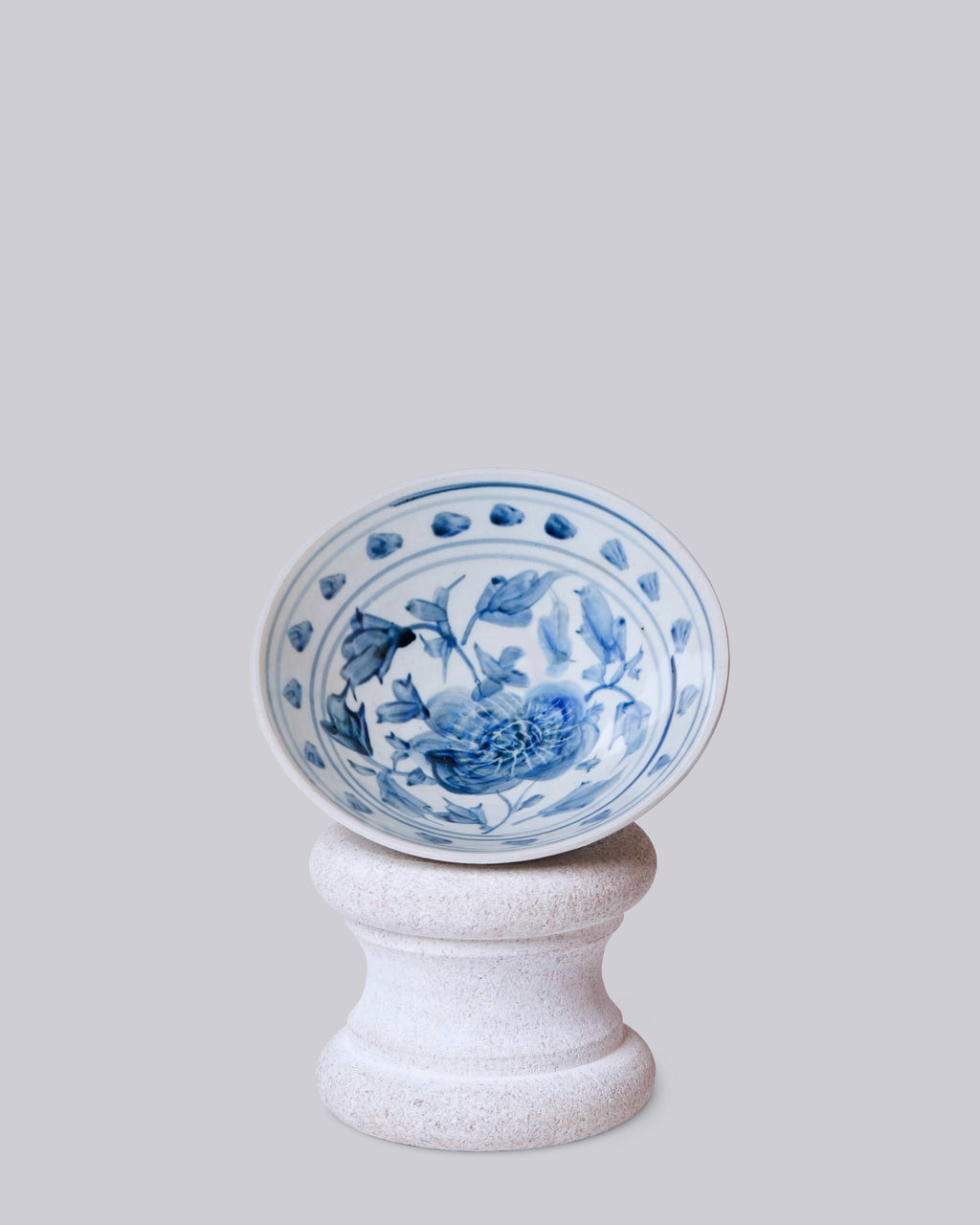 Skål Blue&White - Peony Conical