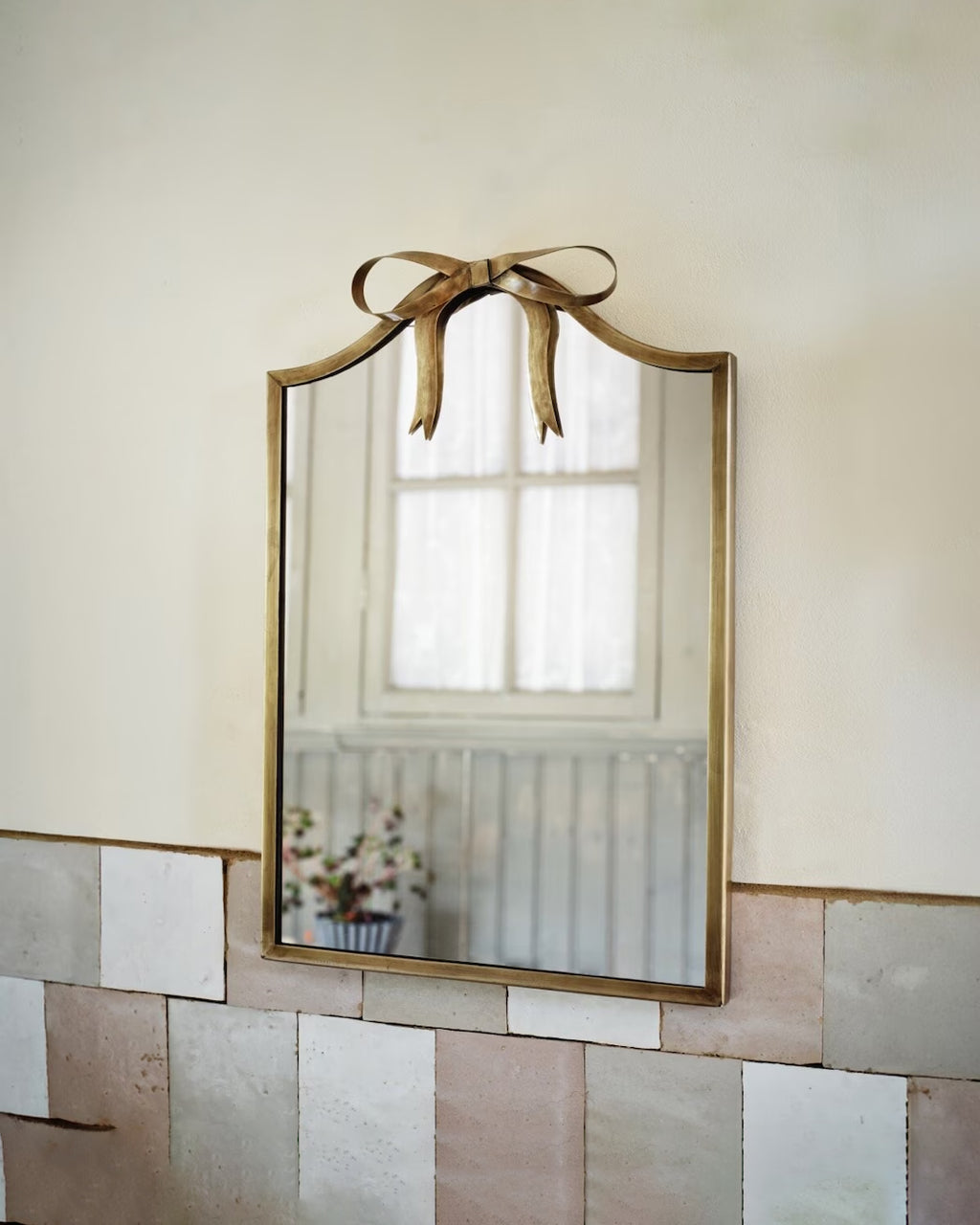 Speil Rosett Antikk Messing