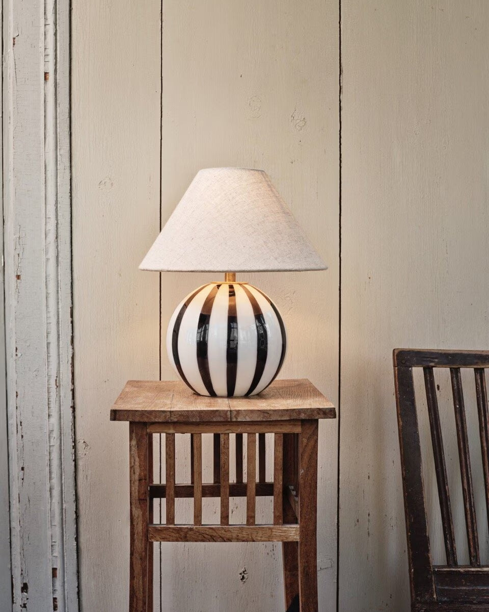 Alba Bordlampe - Opal Black/White Small