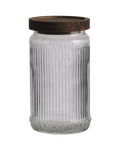 Glasskrukke Trelokk Rillet - H18