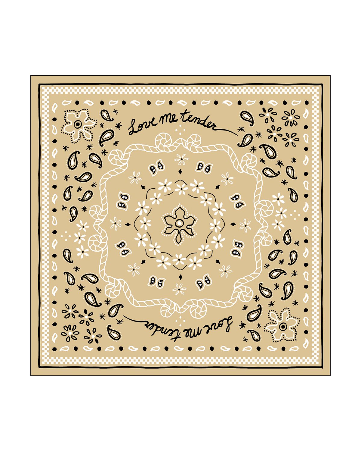 Beige Bandana Servietter 20 stk