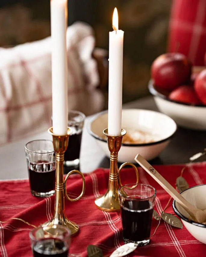 Lysestake Trompet Messing - Lav