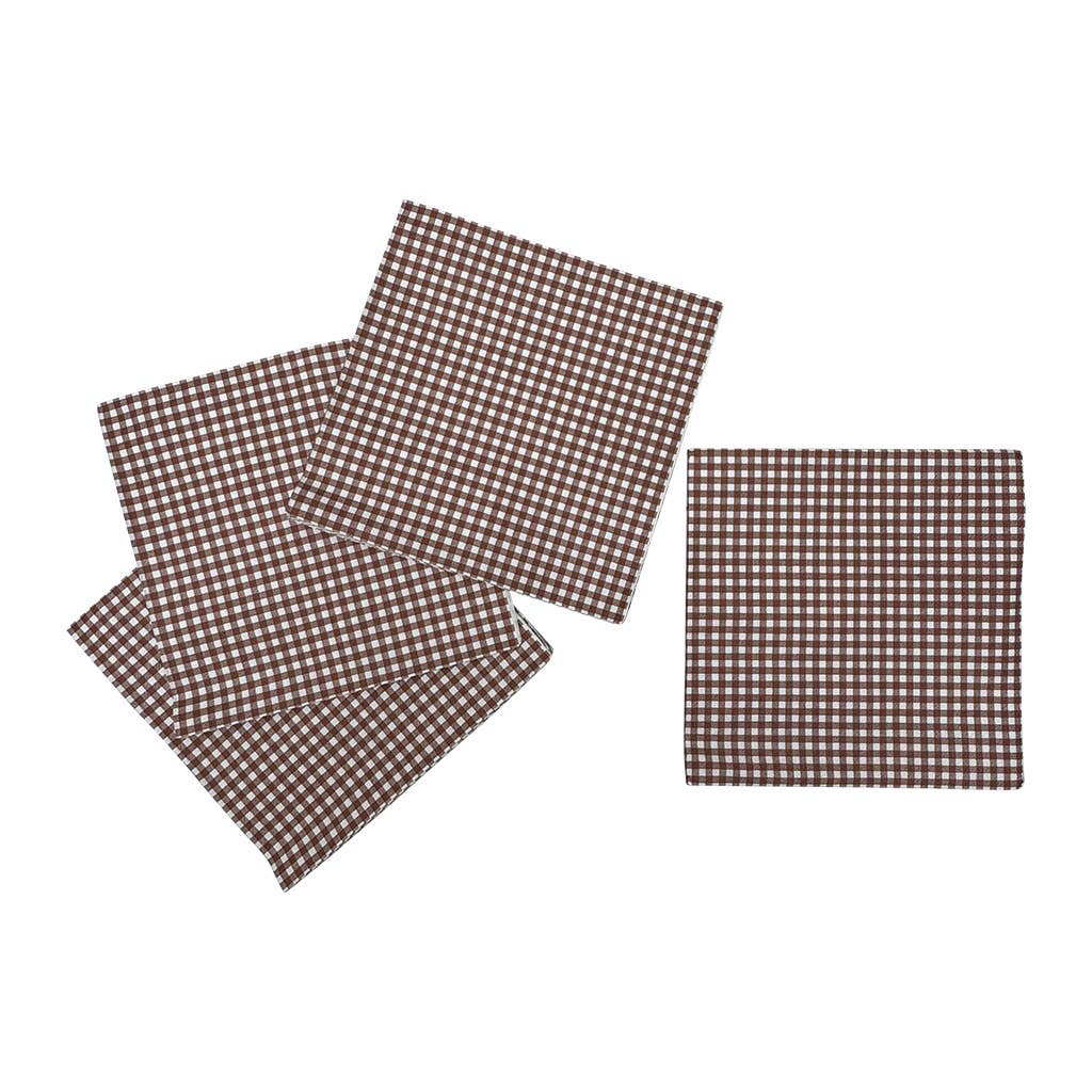 Brown Gingham Servietter 20 stk