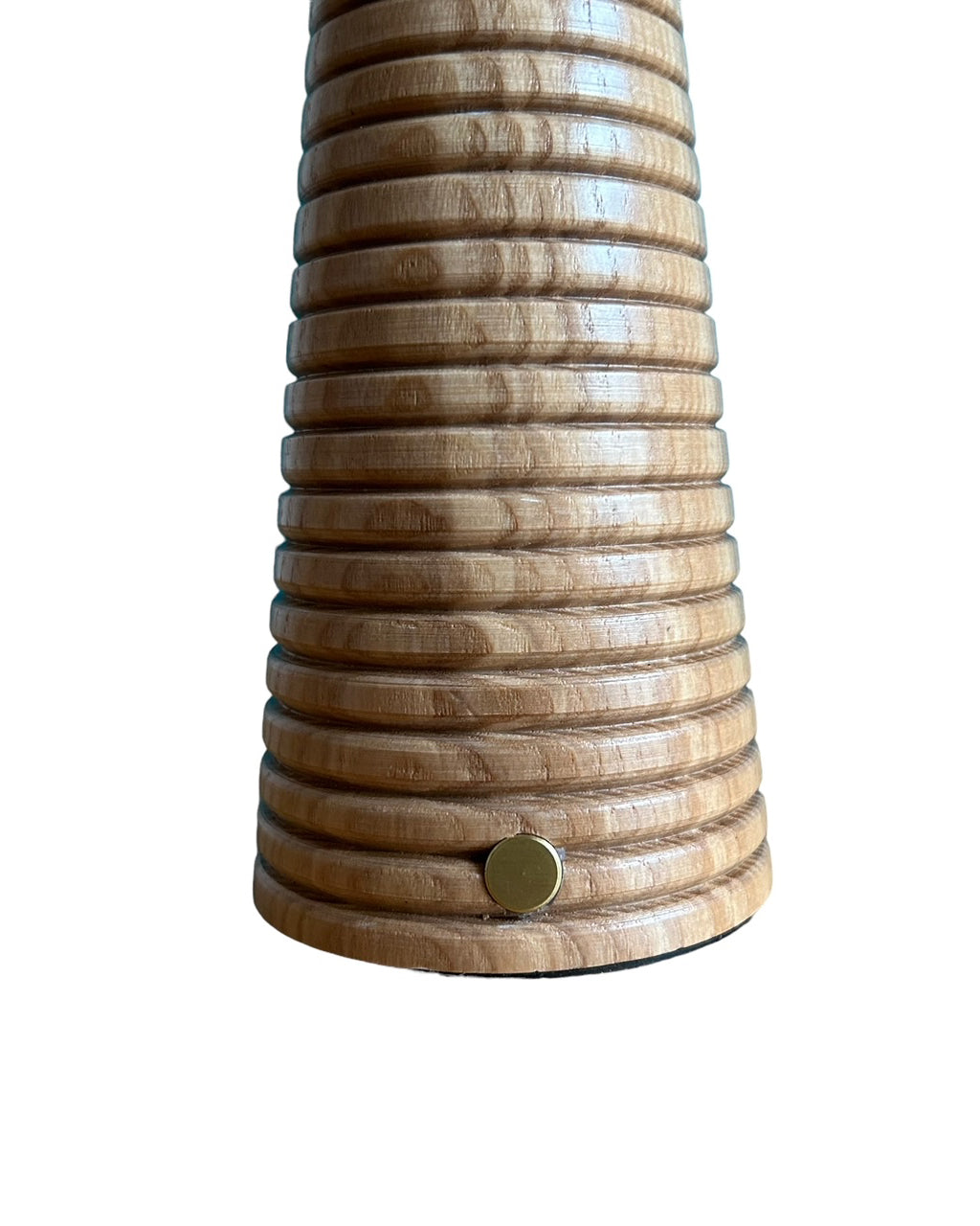 Ribbed Beech Style Bordlampe - Oppladbar