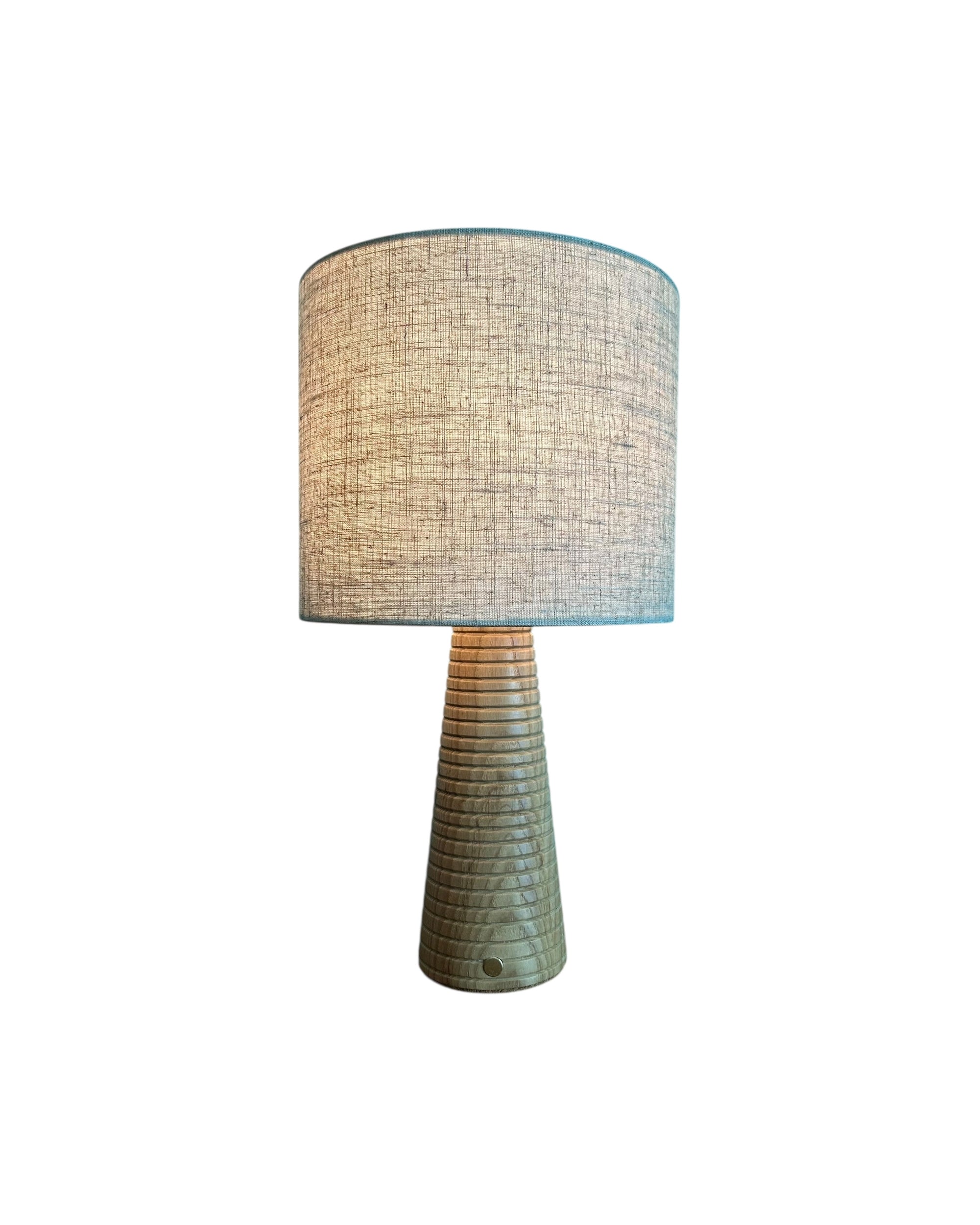 Ribbed Beech Style Bordlampe - Oppladbar
