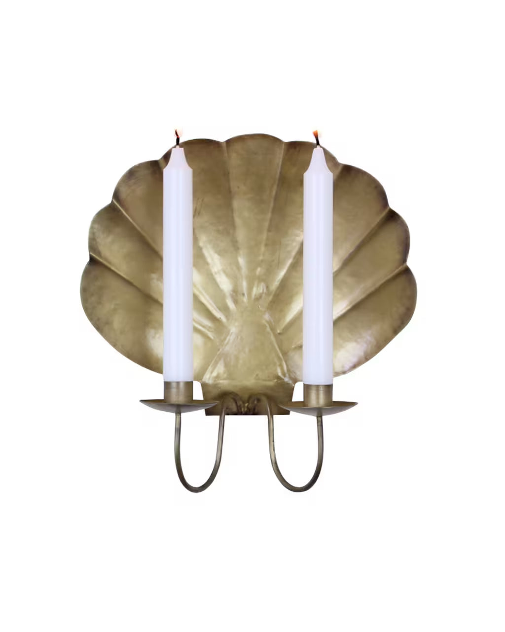 Vegglysestake Skjell Messing