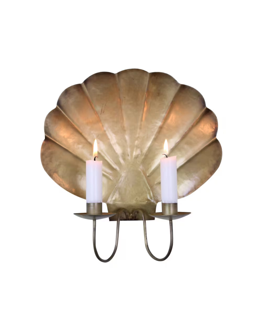 Vegglysestake Skjell Messing