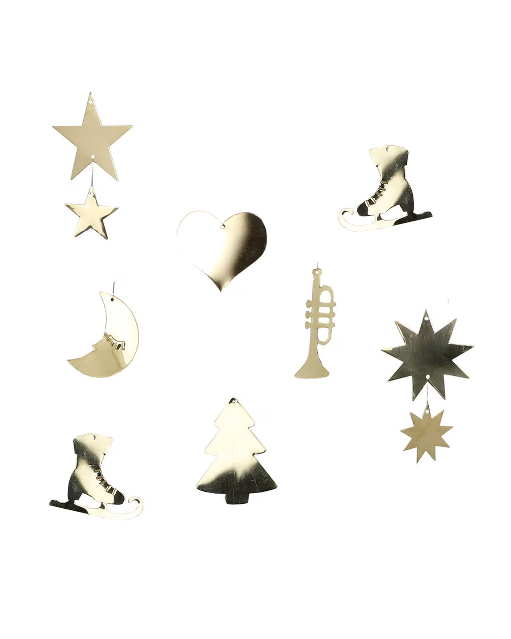 Julepynt Ornamenter 8-pk Messing