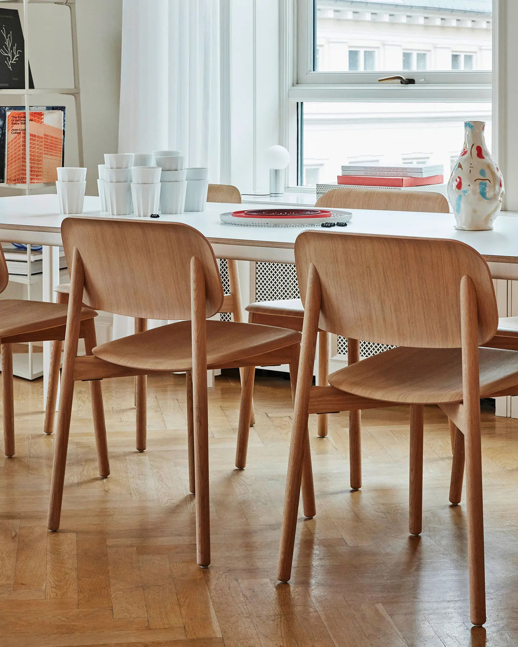 Soft Edge 60 Spisestol, Cognac Sense, Lys Eik - 2 stk