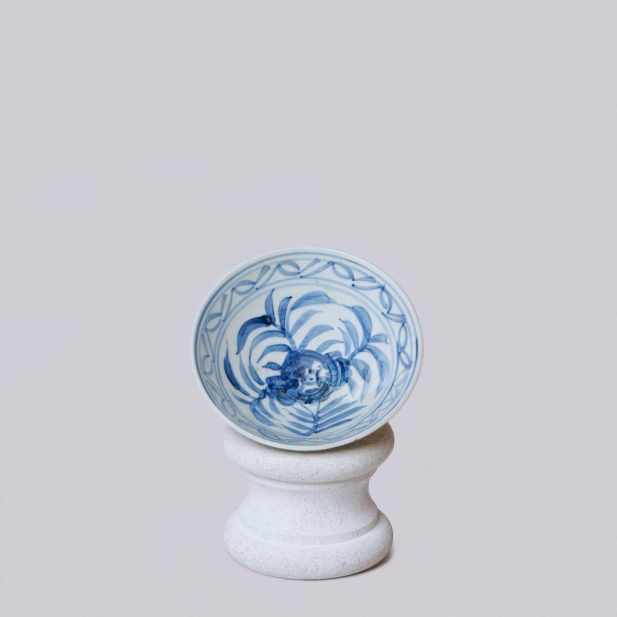 Skål Blue&White - Floral Conical