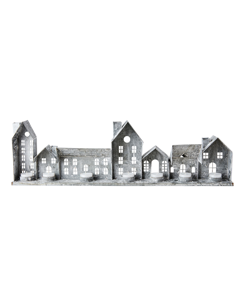 Lyslykt Hus Hvit/Grå - By Stor