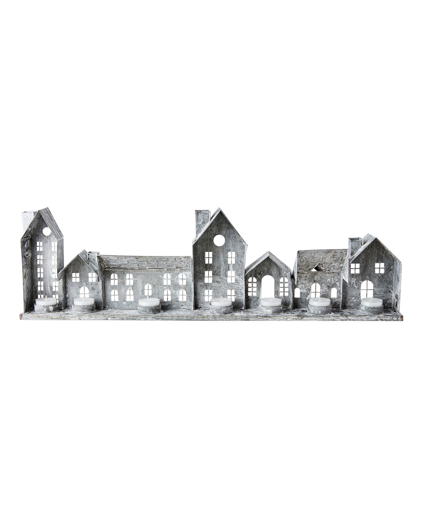 Lyslykt Hus Hvit/Grå - By Stor