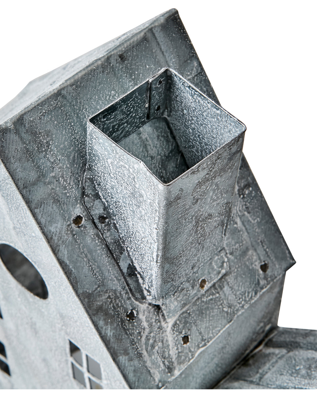 Lyslykt Hus Hvit/Grå - By Stor