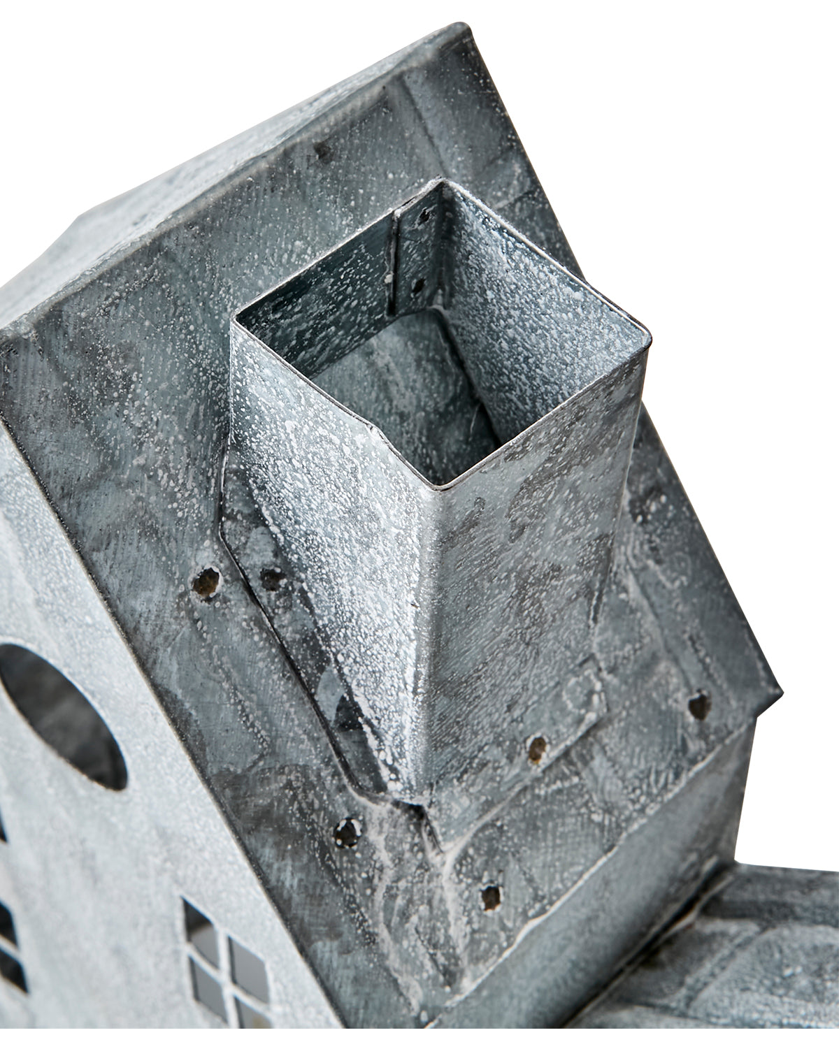 Lyslykt Hus Hvit/Grå - By Stor