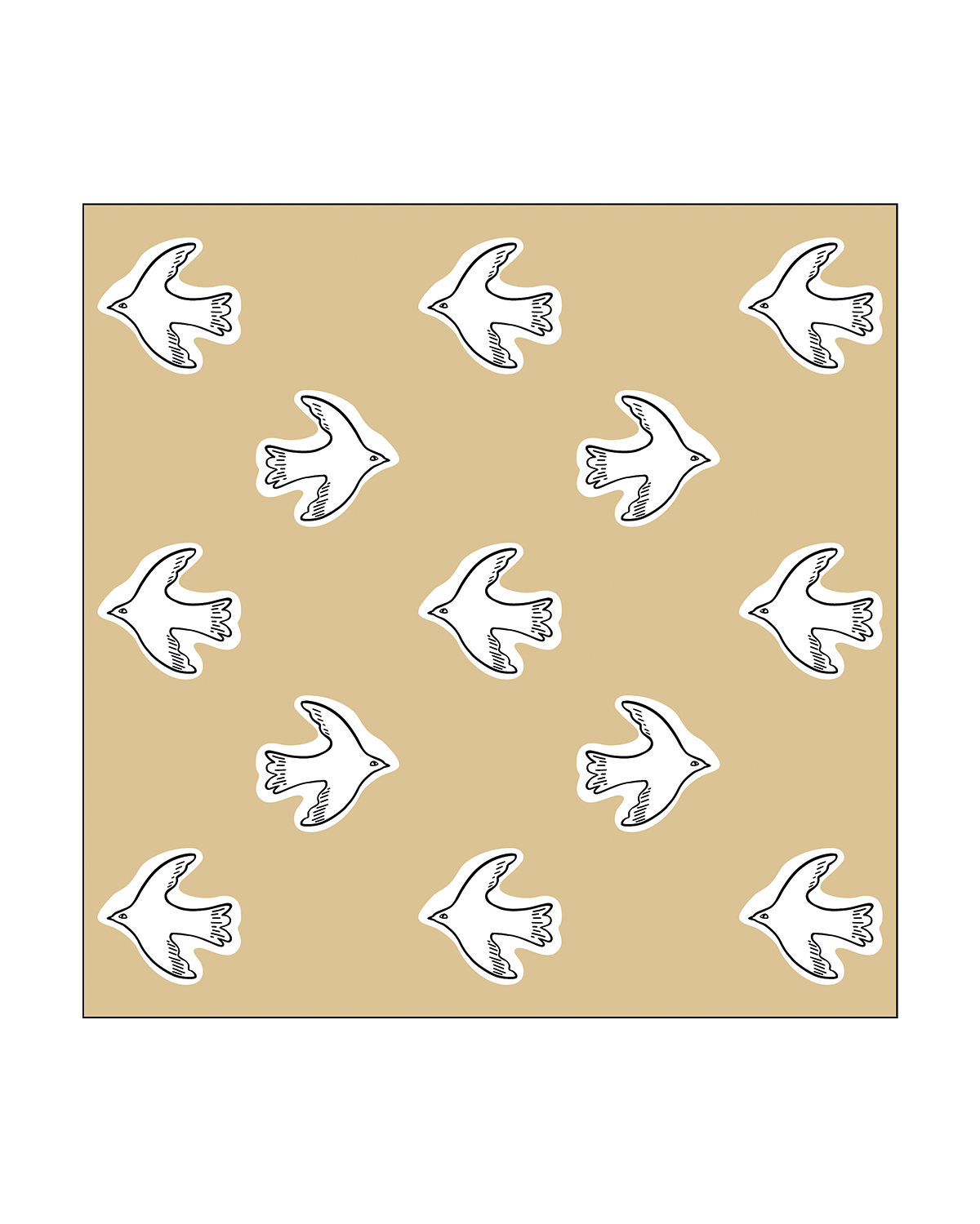 Beige Bird Servietter 20 stk