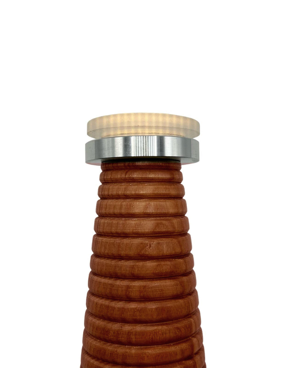 Ribbed Teak Style Bordlampe - Oppladbar