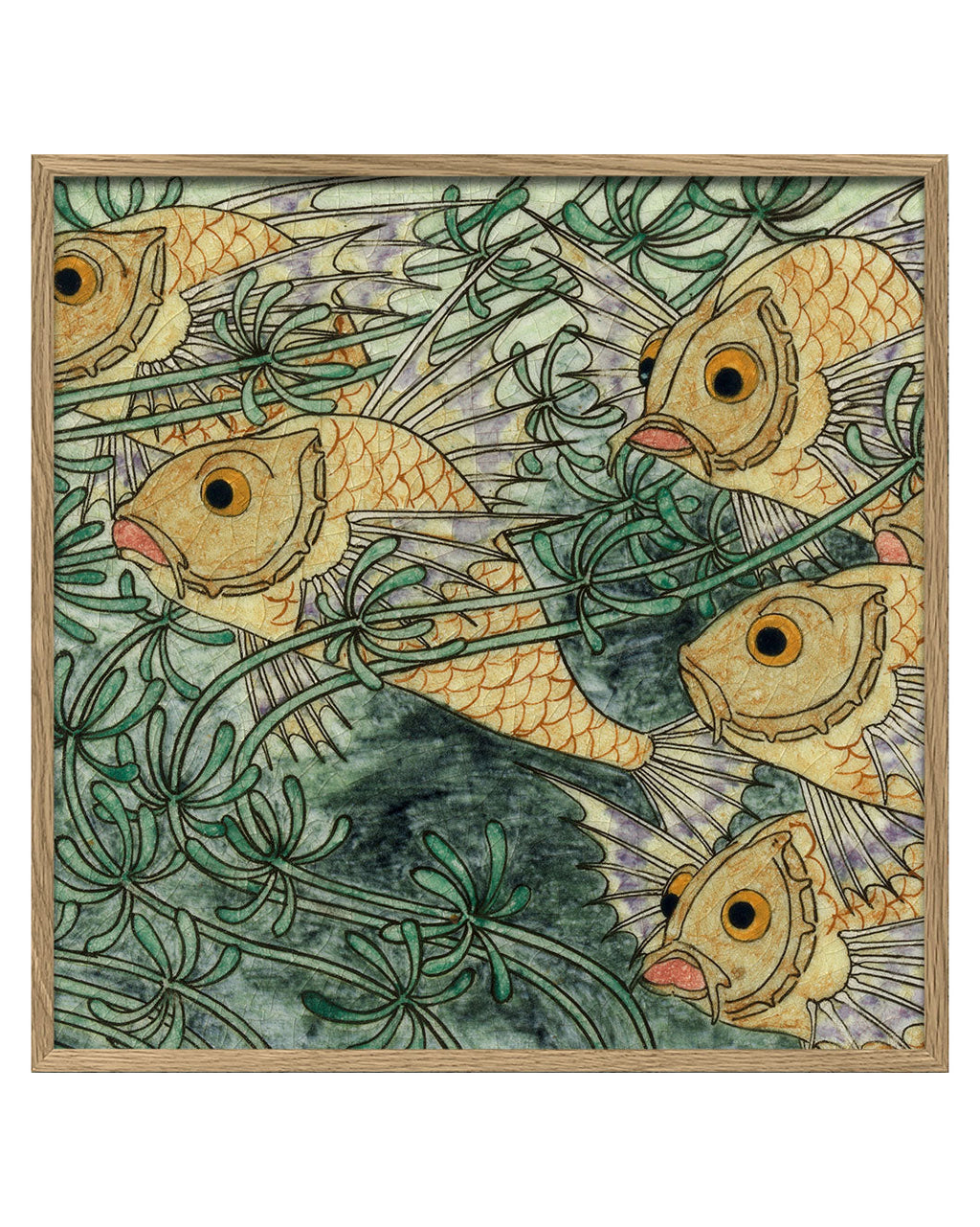 Green Tile with Fish II