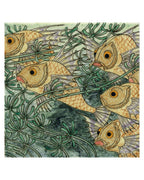 Green Tile with Fish II