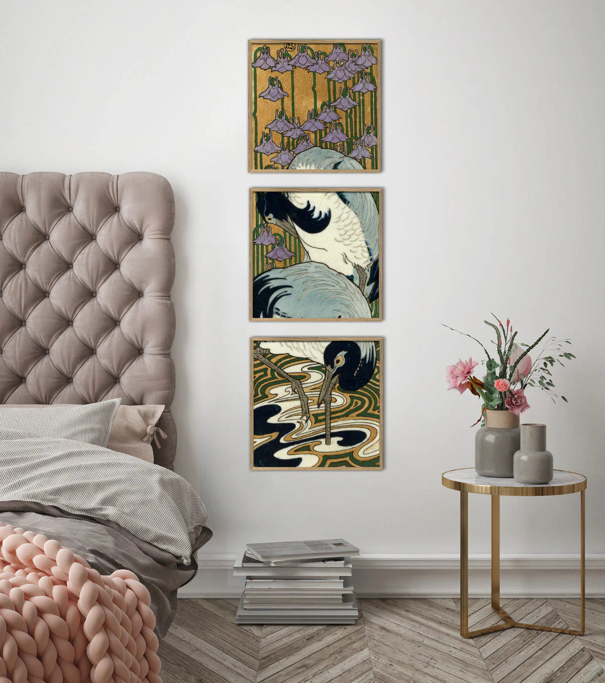 Tile with Heron