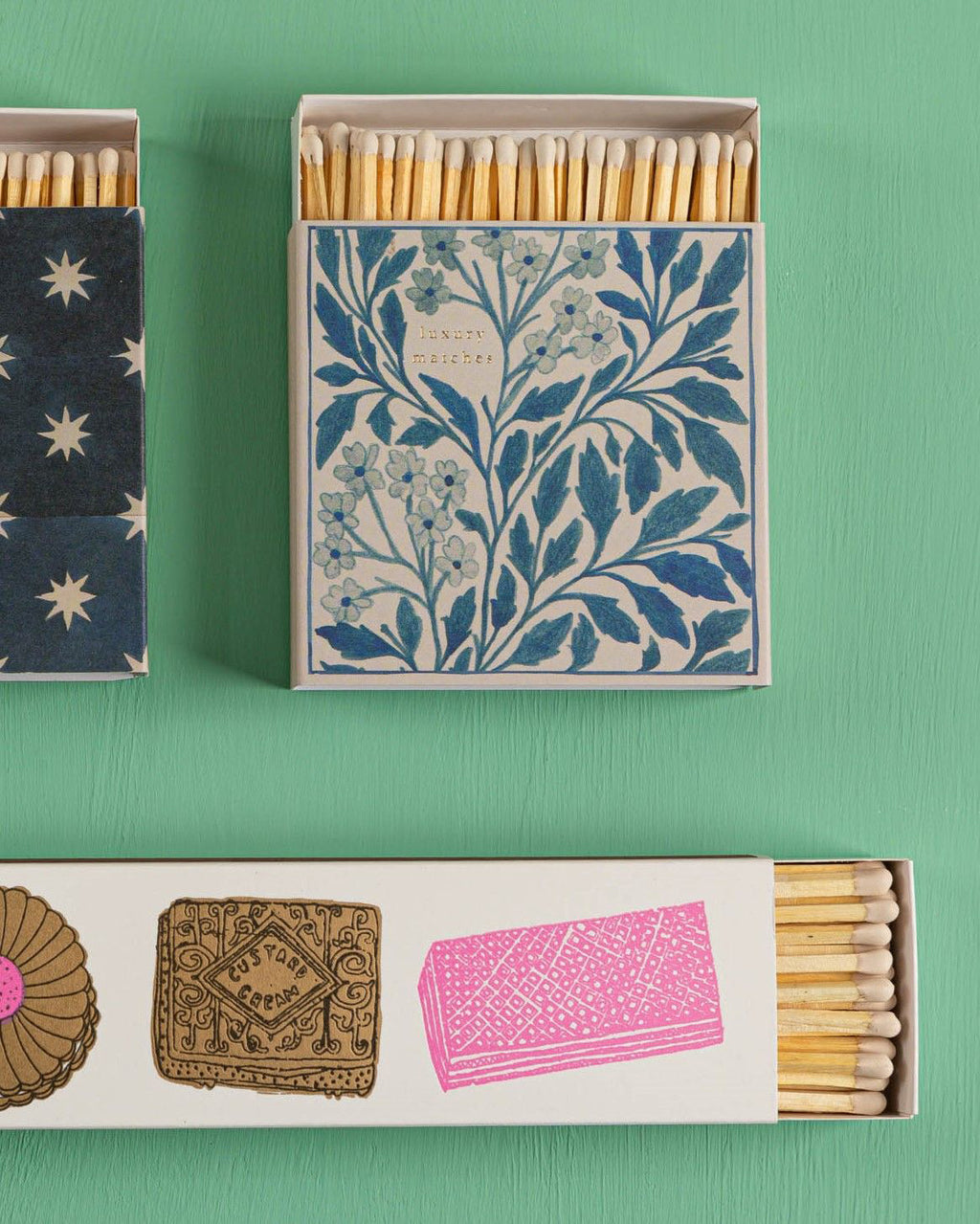 Blue Floral - Fyrstikker