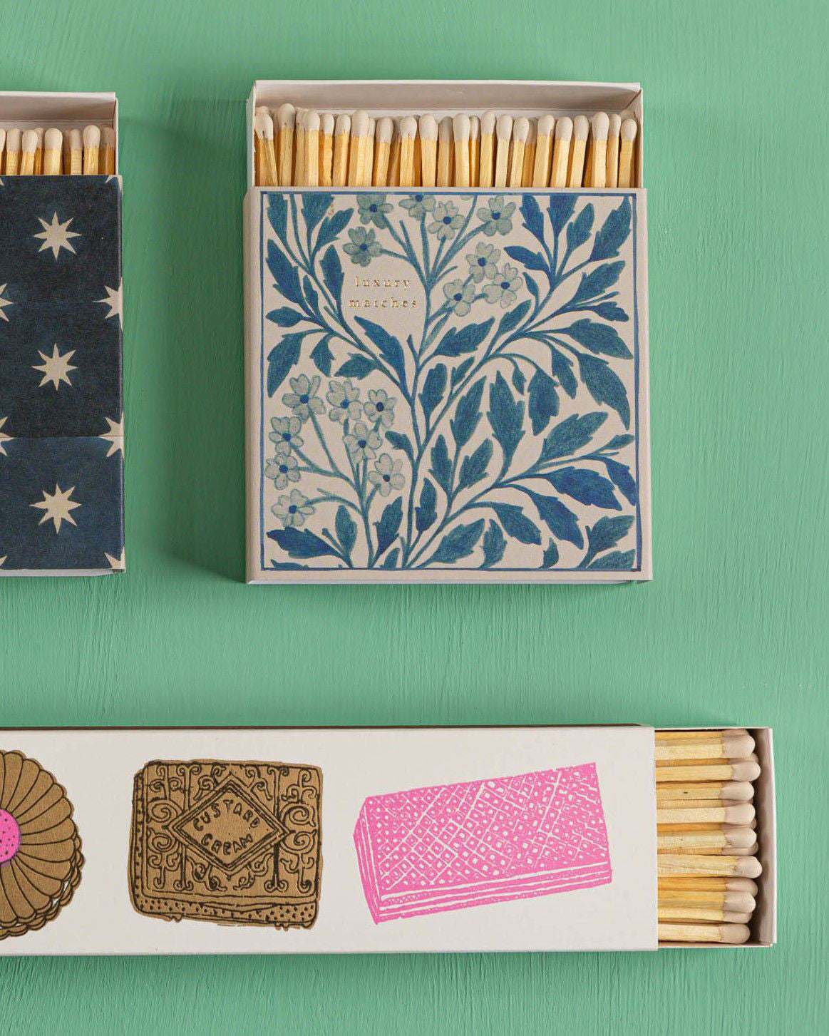 Blue Floral - Fyrstikker