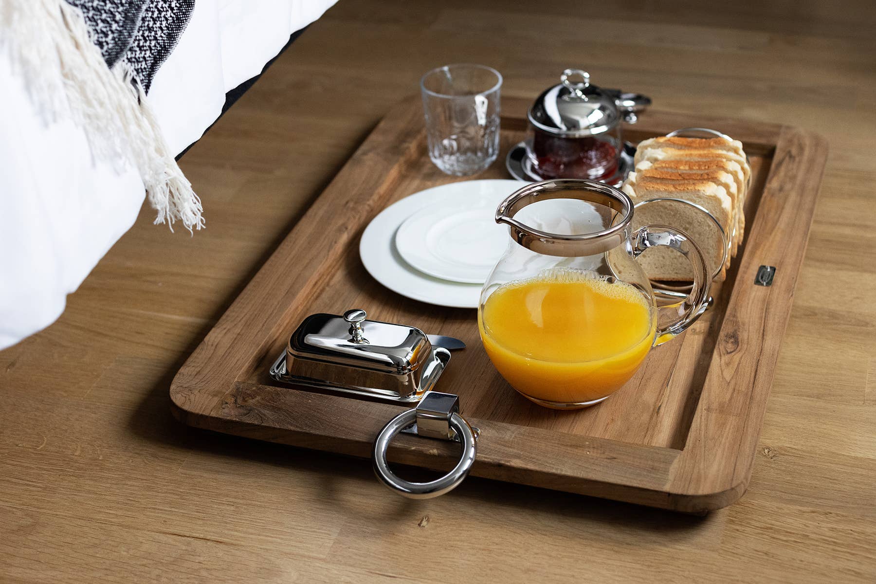 Smørskål Glassfat - Sølvbelagt