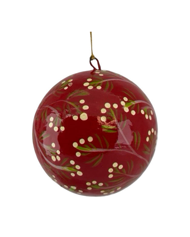 Julekule Håndmalt - Bonni Rød