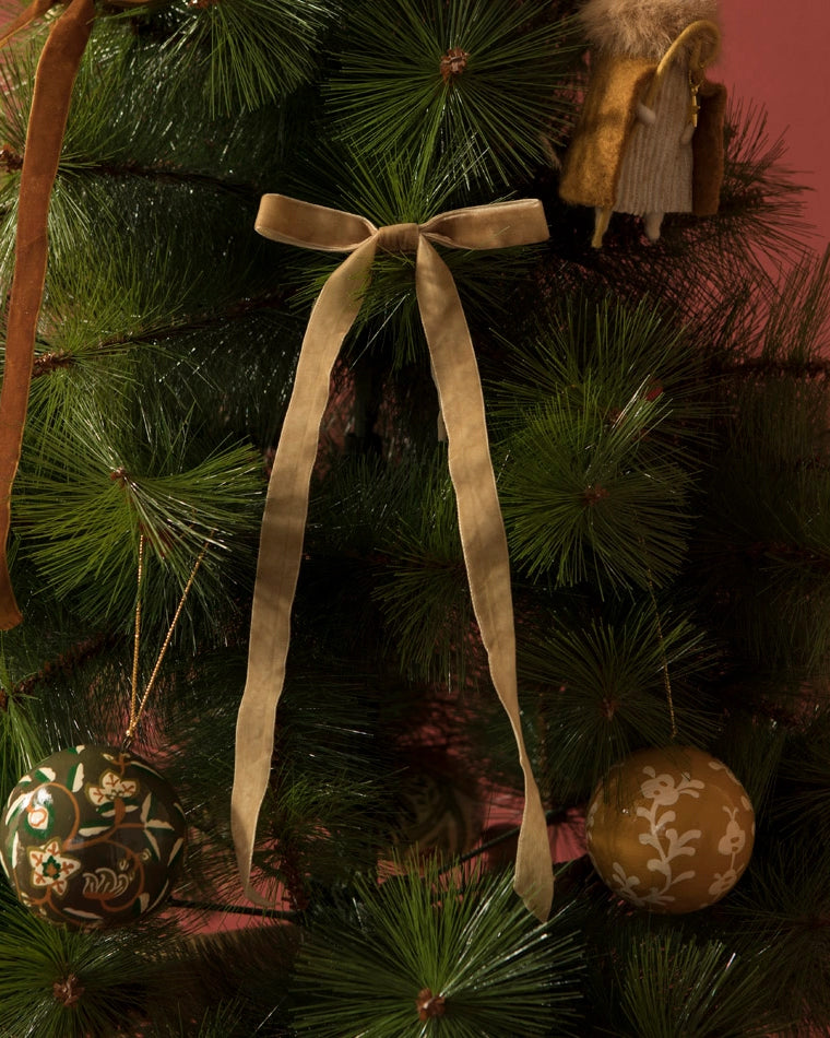 Julekule Håndmalt - Grønn/Gul/Krem