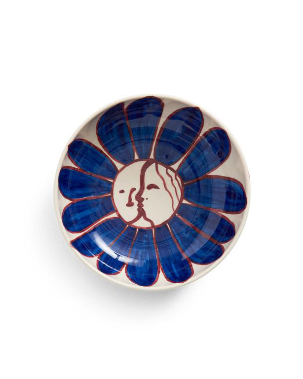 La Pittura Skål 18cm - Deep blue flower