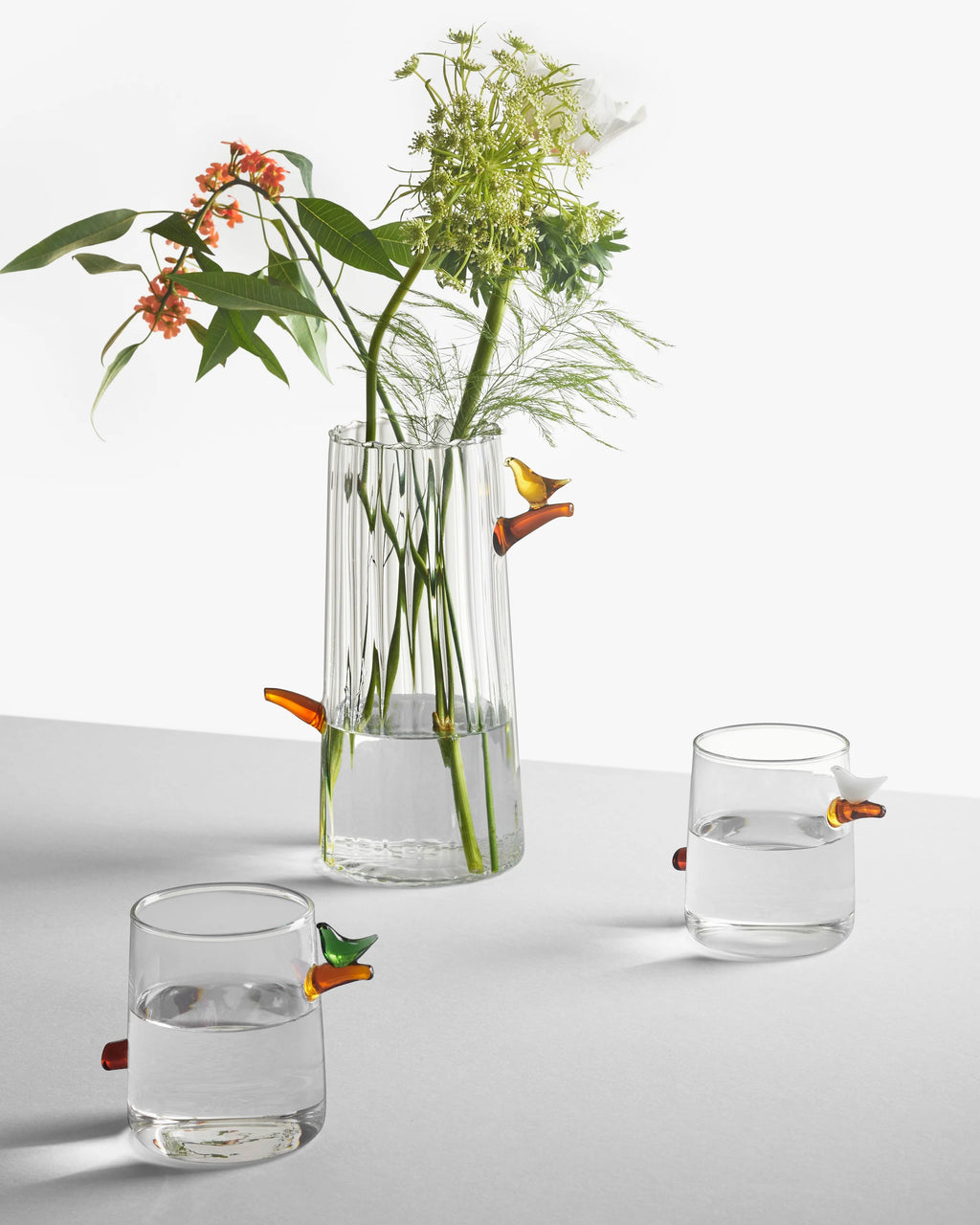 Birds- Vase Amber Bird