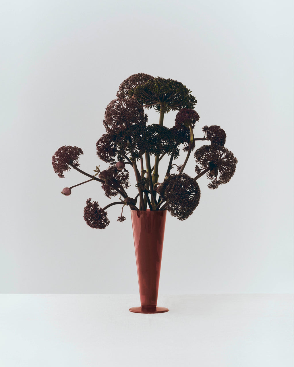Conical Vase Medium – Rose / Dark Red