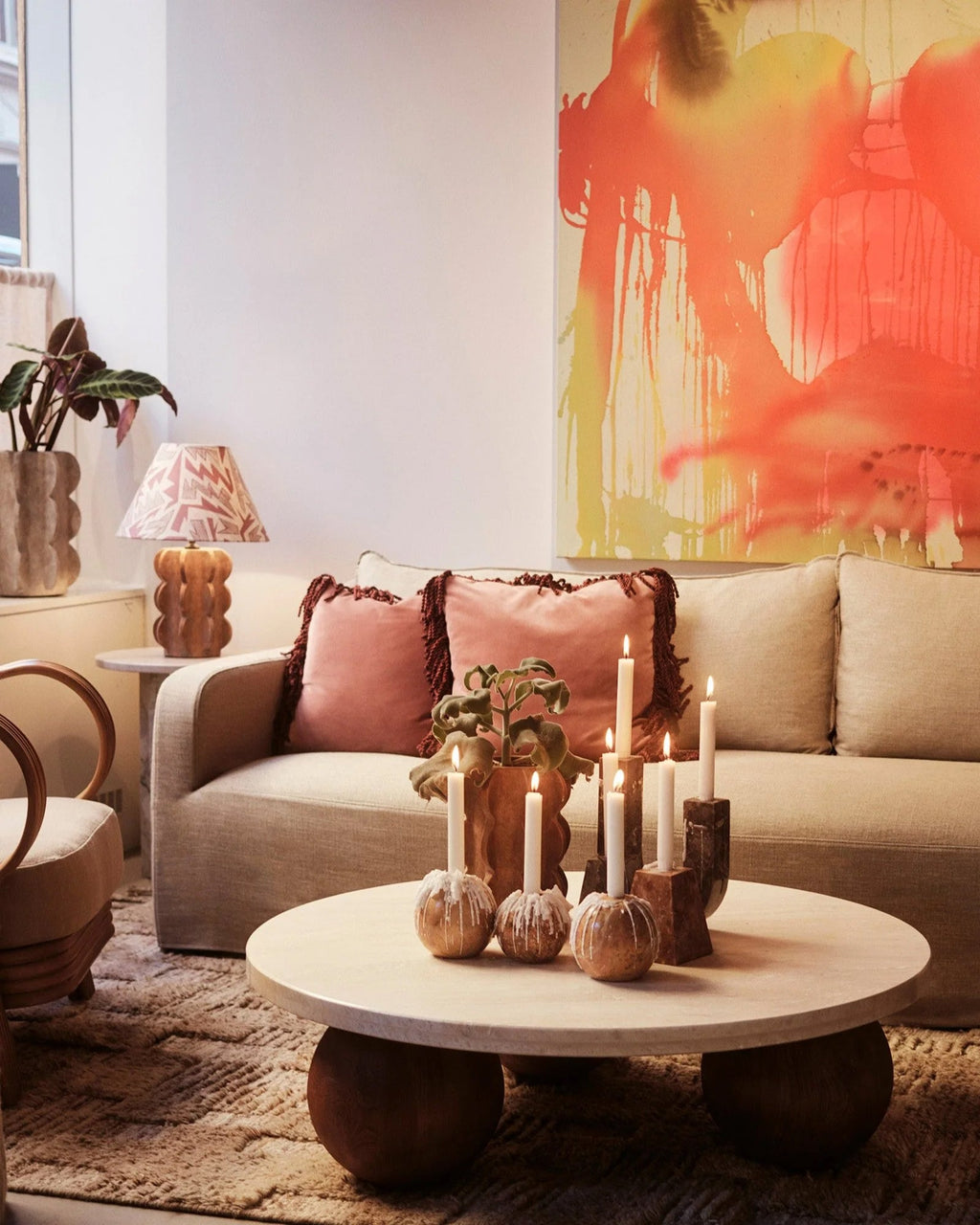 Dolores en-seters sofa i sandfarget lin og viskose