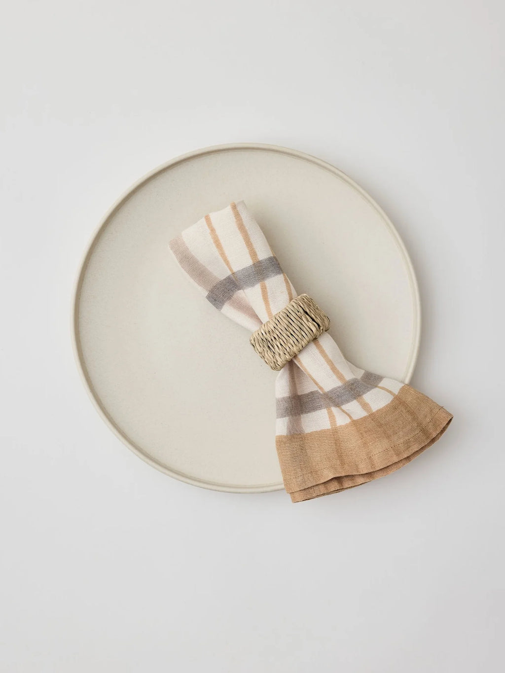 Ella Lin Serviett 50x50 - Hazelnut Checkered