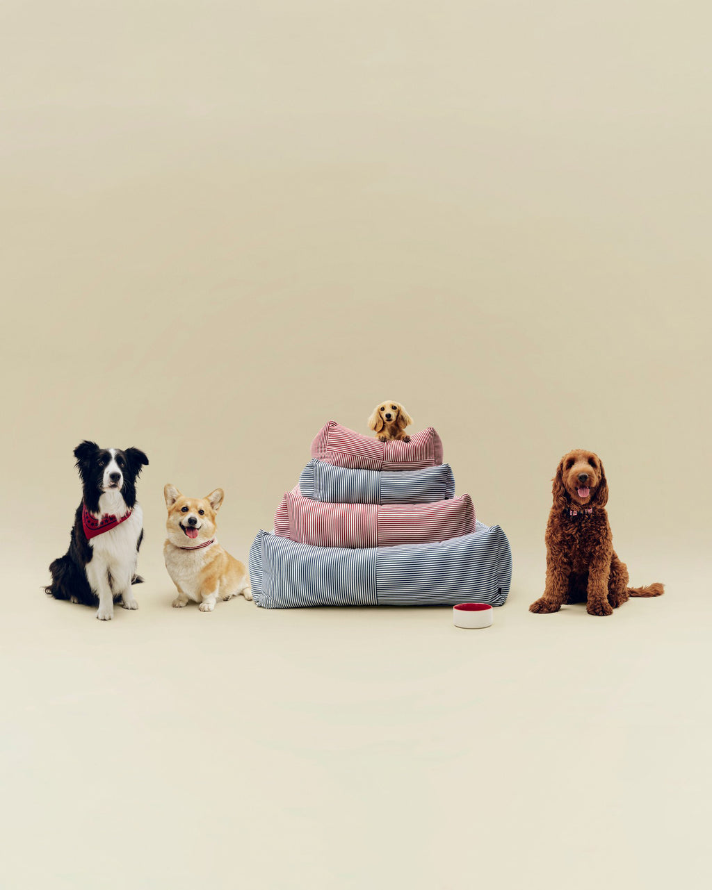 Hundeseng Large - Blå/Hvit