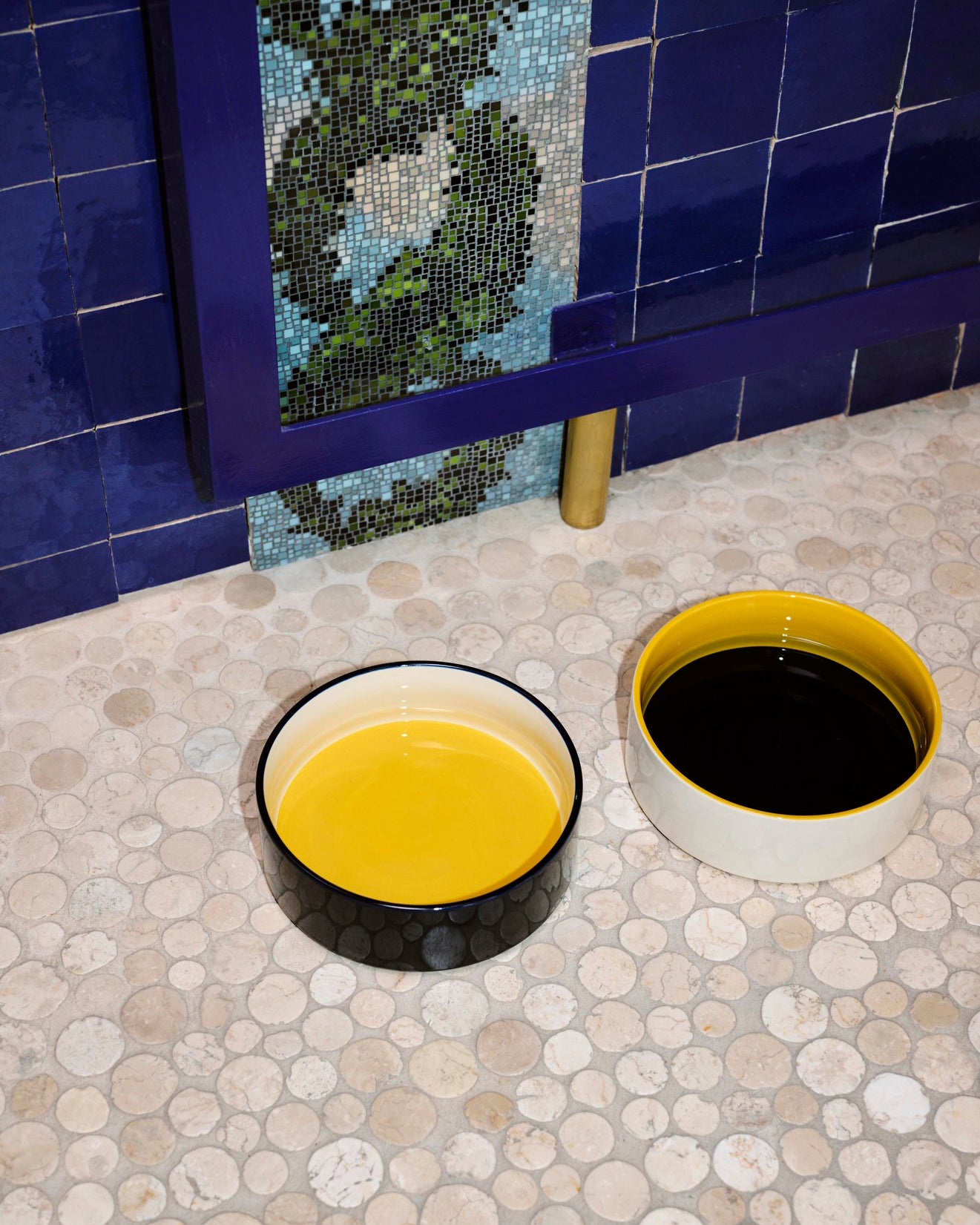 Hundeskål - Large Yellow/Blue